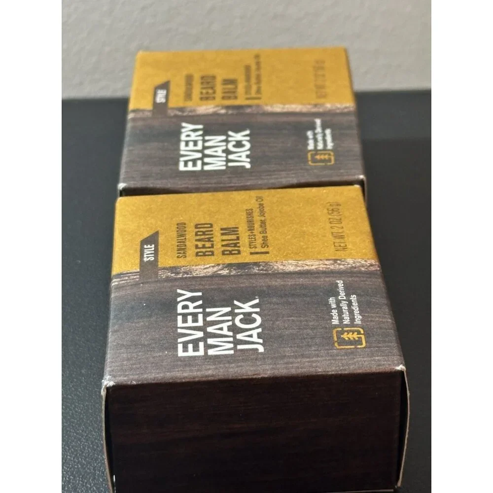 New Every‎ Man Jack Beard Balm Grooming Sandalwood Pack of 2